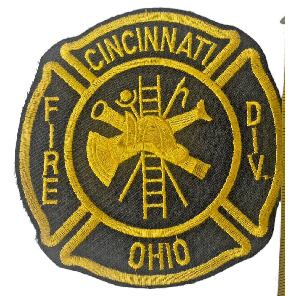 Cincinnati OHIO Fire Division FIRE Department Embroidered Patch Vintage NOS